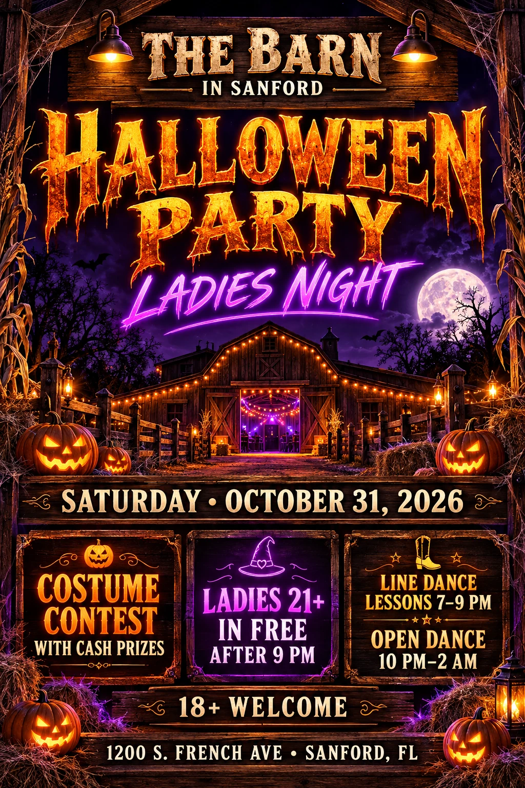 Halloween Party – Ladies Night at The Barn in Sanford